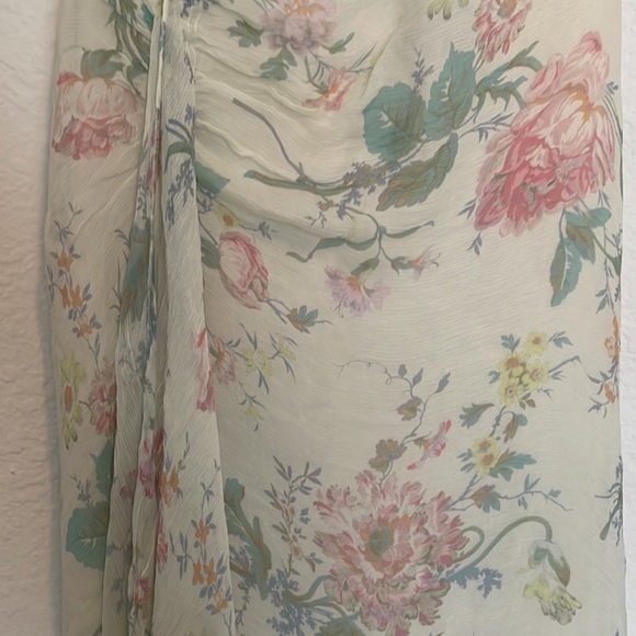 100% Silk Ralph Lauren Purple Label Victoria Floral-Print A-Line Silk Maxi Skirt - Picture 6 of 12